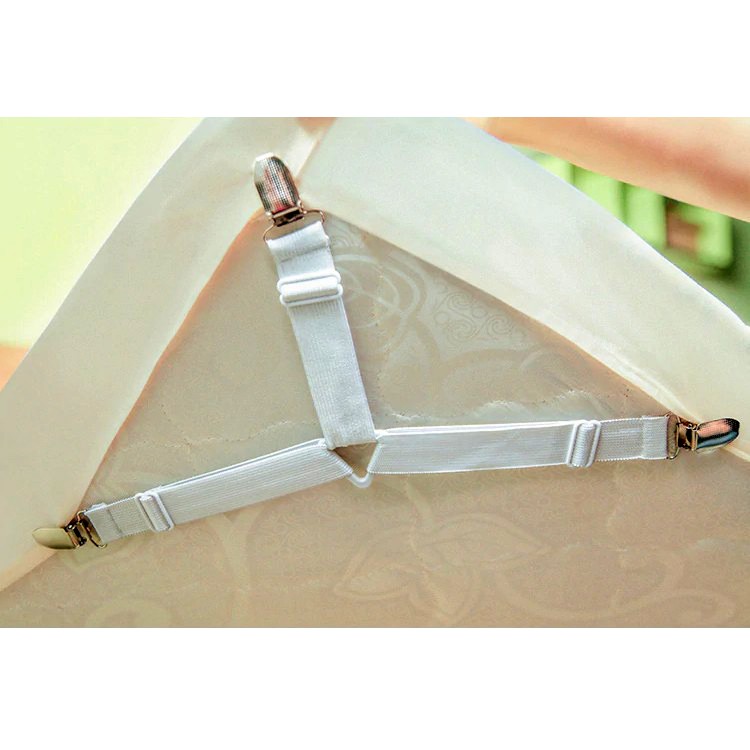 BED SHEET 4 Pcs Penjepit Dan Pengait Sudut Sprei KLIP Jepitan Ujung Sprei Tali Karet Sprai Anti Geser Adjustable