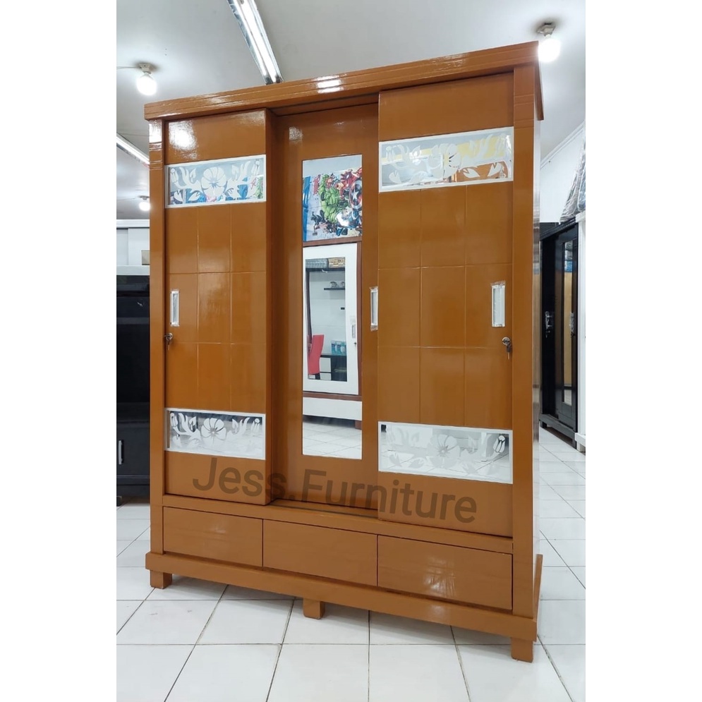 Lemari Pakaian Kaca Lemari Baju JUMBO , Lemari Pakaian 3 Pintu JUMBO , Lemari Baju 3 Pintu Kayu Lema