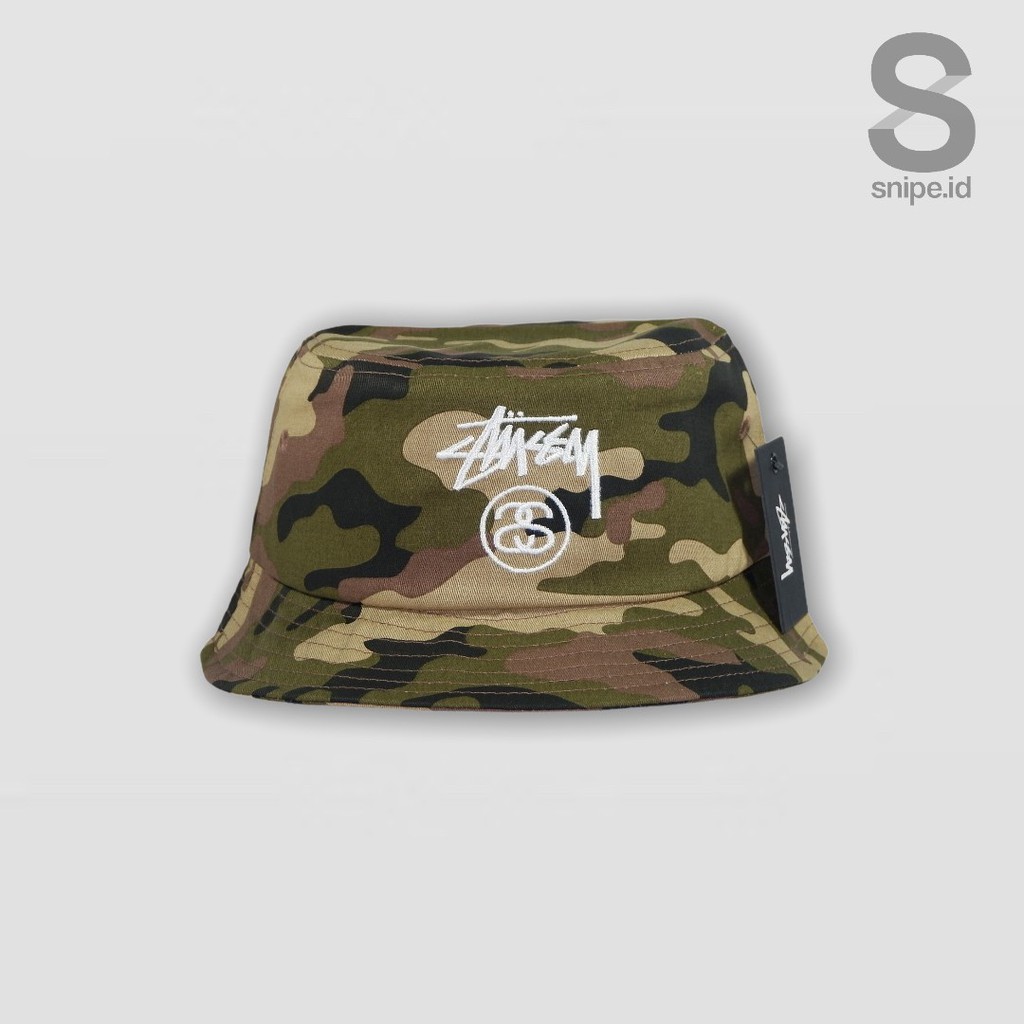 STUSSY STOCK SU14 BUCKET HAT CAMO  | TOPI UNISEX