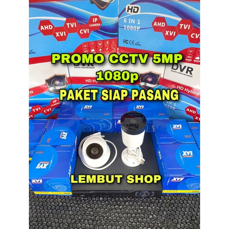 PAKET CCTV ONLINE 1080P 5MP 2 KAMERA CCTV DVR 4 CH 4 CHANNEL CAMERA 5 MP HDD HARDISK 500 GB