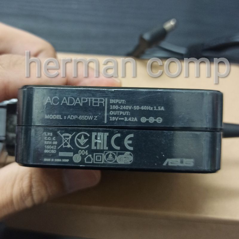 Original Adaptor Asus ADP-65DW A, ADP-65DW C, ADP-65DW Z 19V-3.42A DC 5.5*2.5mm