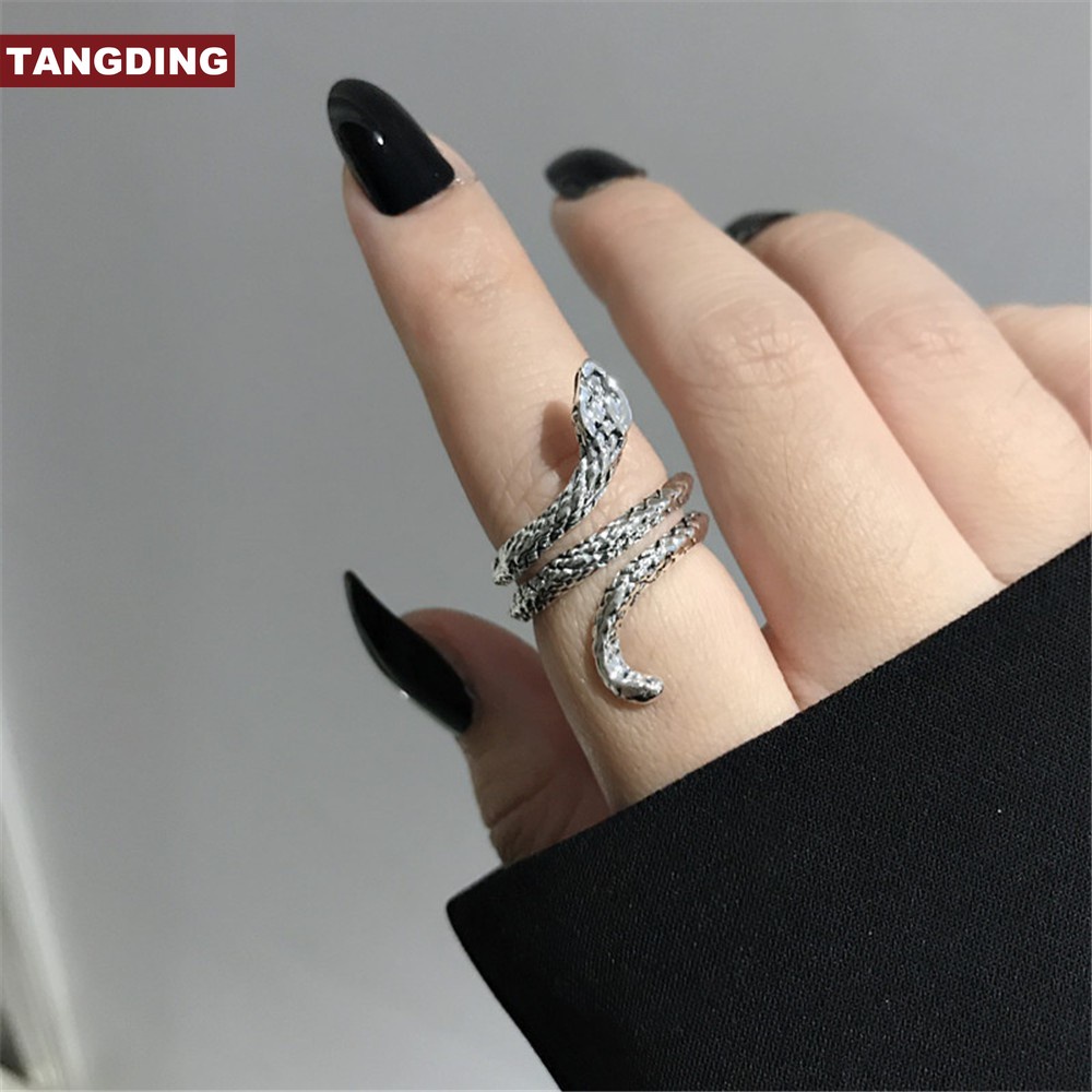 【COD Tangding】Cincin Bentuk Hewan Ular Gaya Punk Korea Hip Hop Untuk Pria Dan Wanita