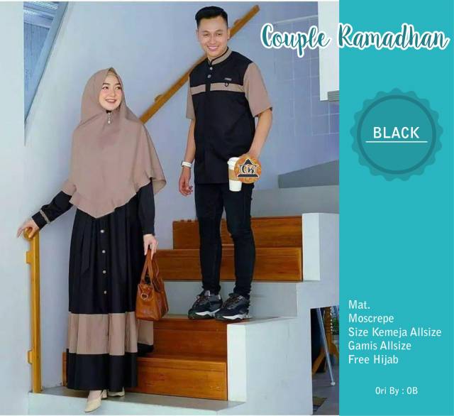 CP NAILA COUPLE MOSCREPE BAJU COUPLE GAMIS RAMADHAN 2021