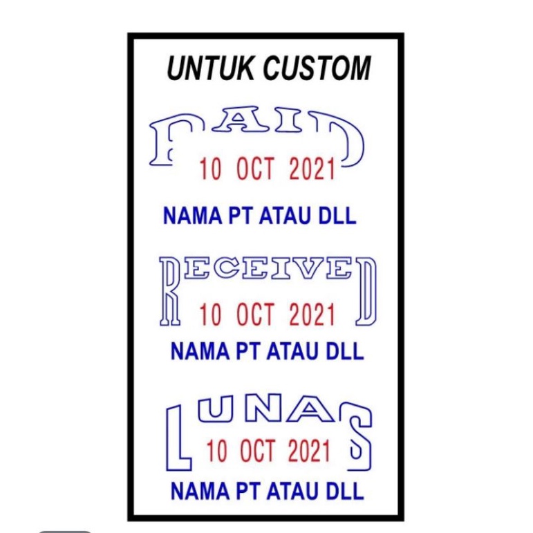 

RB Stempel Otomatis LUNAS , PAID , RECEIVED Shiny S-401D , S-401 , S-402