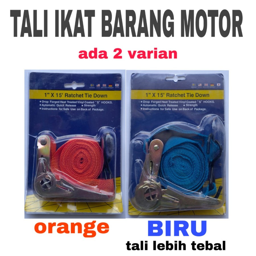 TALI PENGIKAT BARANG MOTOR RATCHET TIE DOWN