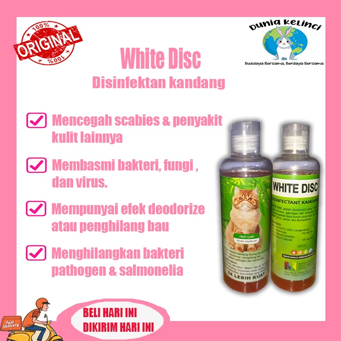 Disinfektan virus bakteri WHITE DISC 250 ML Ampuh Kandang Bersih