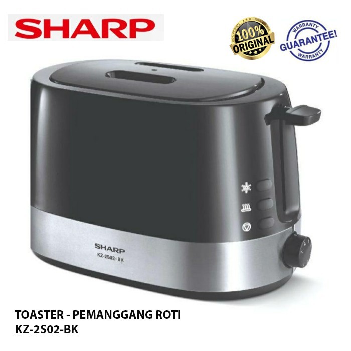 Pop Up Toaster Sharp KZ-2S02-BK/Pemanggang Roti KZ2S02BK Garansi Resmi