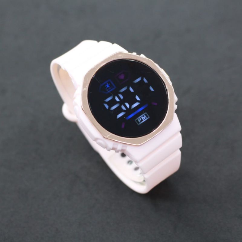 Jam tangan LED WATCH Digital wanita A9 octagon Colorfull