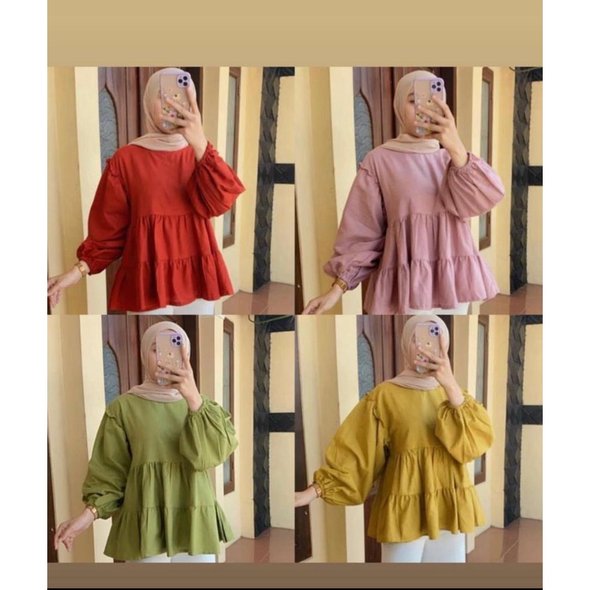 Blouse Midi Blouse Midi Atasan Midi Bahan Shakila lembut