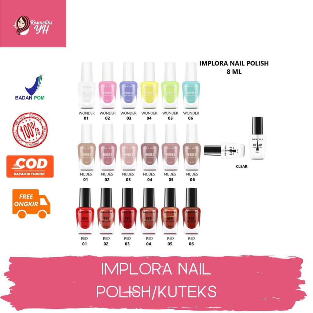 KUTEK IMPLORA NAIL POLISH KUTEK IMPLORA ISI 6 KUTEK KUKU DAN CAT KUKU IMPLORA KUTEX IMPLORA