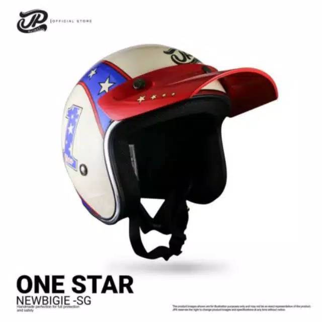 Helm Bogo Clasic JP/JPX One Star Cream/Blue