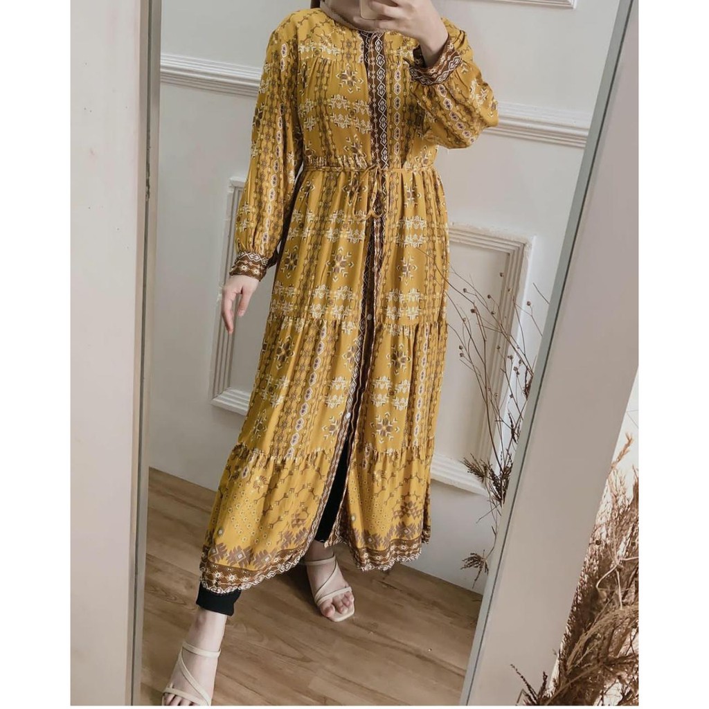 𝐊𝐈𝐑𝐀𝐍𝐈 Etnica Semy Maxy Gamis Wanita Muslim Terbaru Kekinian Rayon Premium Busui Jumbo