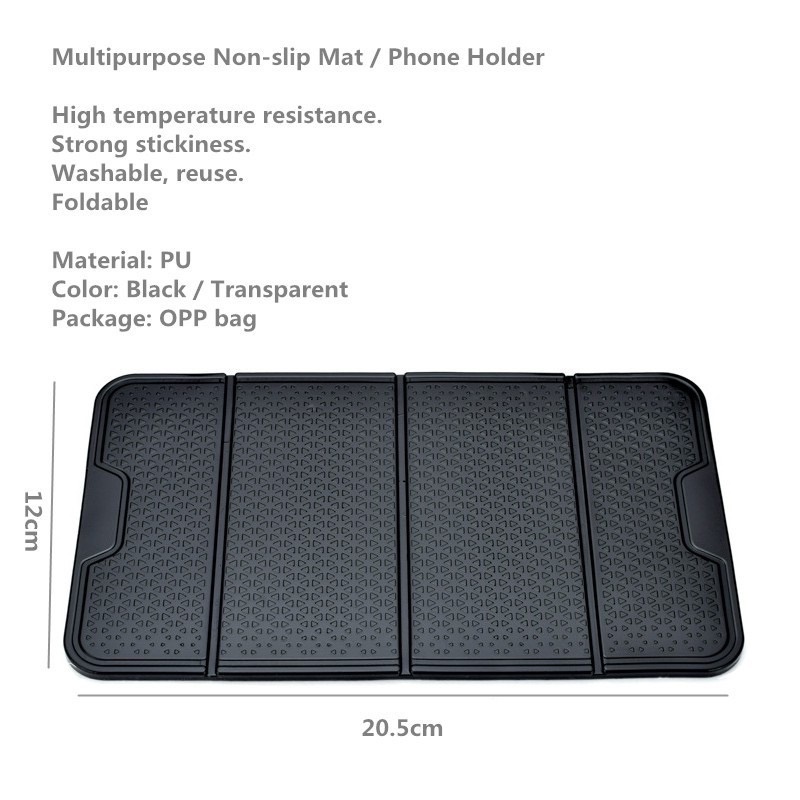 Anti Slip Pad Tatakan AntiSlip Karpet Cover Dashboard Mobil PU Anti Slip Pad/Dapat dilipat Universal Car Dashboard Non Slip Grip Sticky Pad Phone Holder Mat Anti-skid Silicone Mat Car Mat Car Interior Accessories