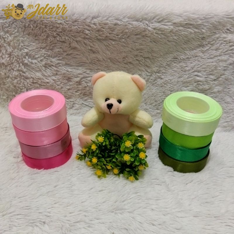 

Pita Satin 2,5 cm per Roll | Pita Gulung Polos | Pita Buket | Hampers Hiasan Kado Aksesoris