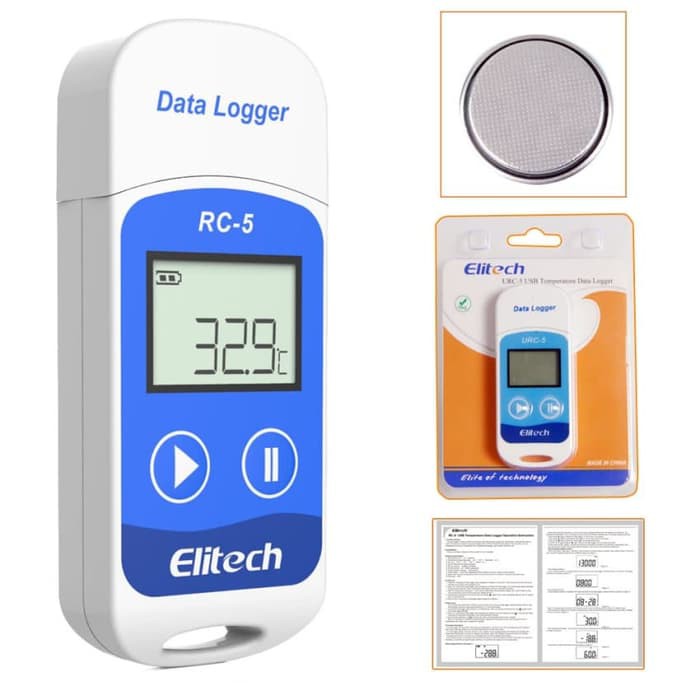 Elitech RC-5 / RC5 - USB Temperature Data Logger Perekam Data Suhu USB