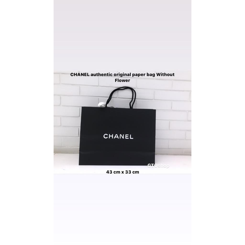 Chanel Authentic Original Paper Shopping Bag Size L without flower