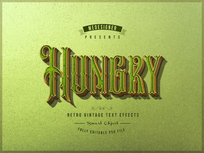 Retro Vintage Text Effects V 3 - Photoshop