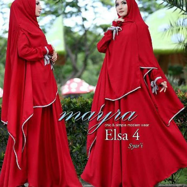Gamis Polos Jersey Hopylovy / Gamis Polos Jersey Syari Set Elsa Mayra - Hitam BERMUTU