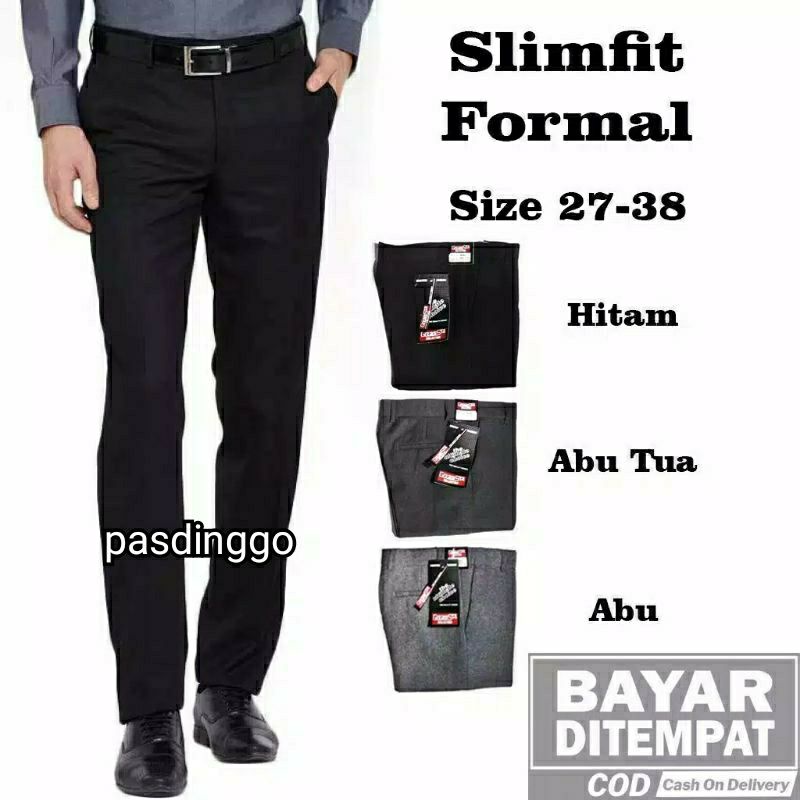 CELANA KANTOR FORMAL PRIA SLIMFIT BAHAN DASAR KAIN WOLL KUALITAS