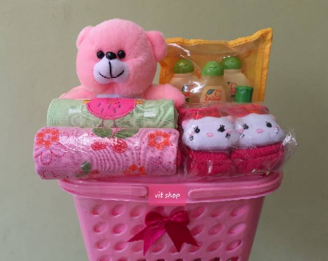 Paket Parcel Bayi / Baby Gift Baby Girl Baby Boy Bungkus Tile / Hadiah / Kado Bayi / Parsel Cantik-4