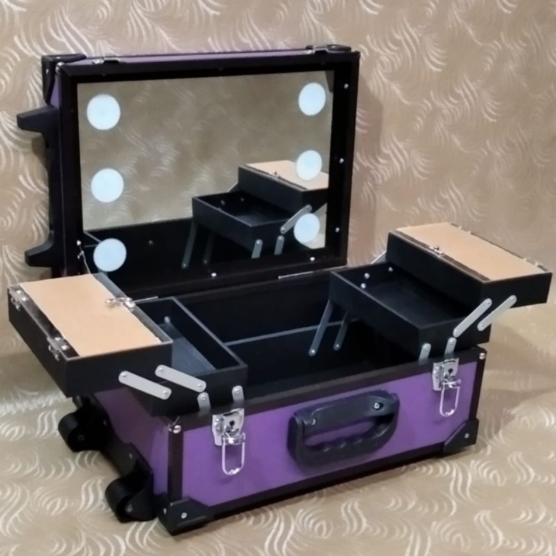 Bok/Koper/Koper Makeup/Tas Makeup/Beautycase Full Frame Lampu Tanam
