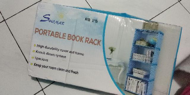 Rak Buku 5 Tingkat 4 Susun Rak Buku Portable Rak Serbaguna
