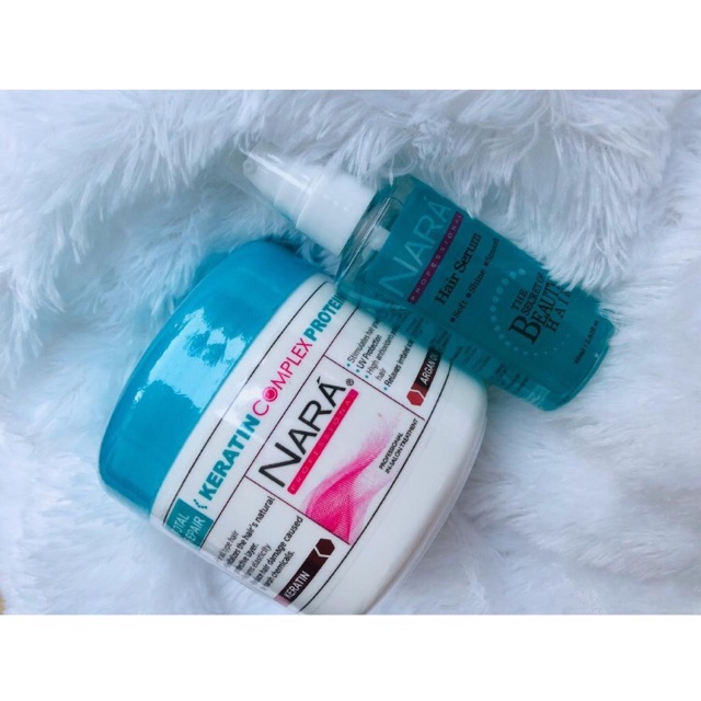 Nara Keratin Sepaket Hair Mask Serum Complex Argan Oil Masker