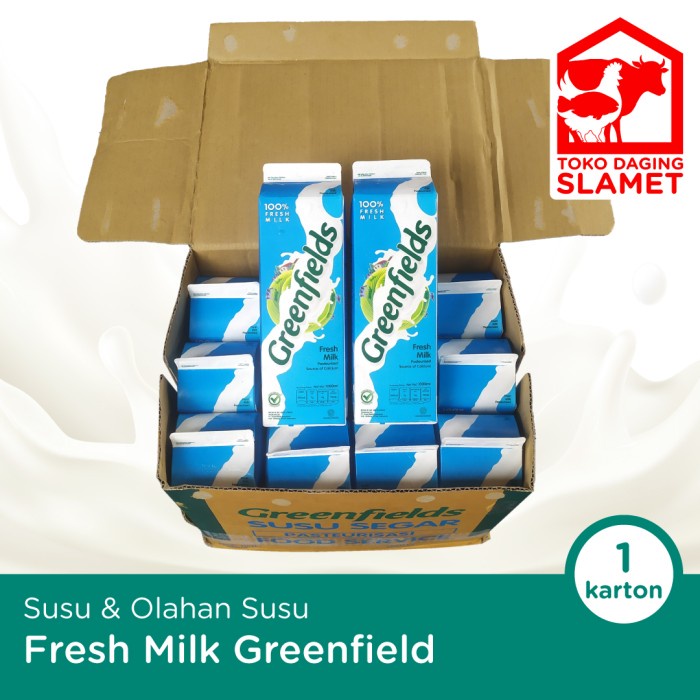 Jual Susu Fresh Milk Greenfields Greenfield 1 Liter 1 Karton 12 pcs ...