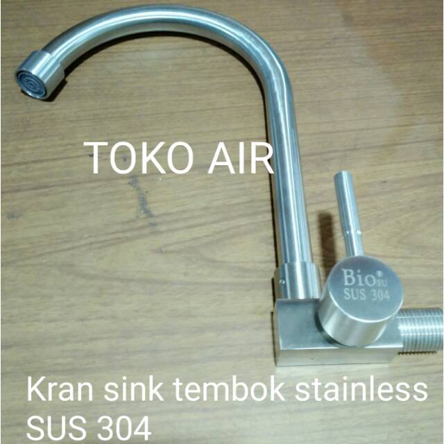 Kran sink tembok Stainless SUS 304 /Kran sink cuci piring Bio SUS 304