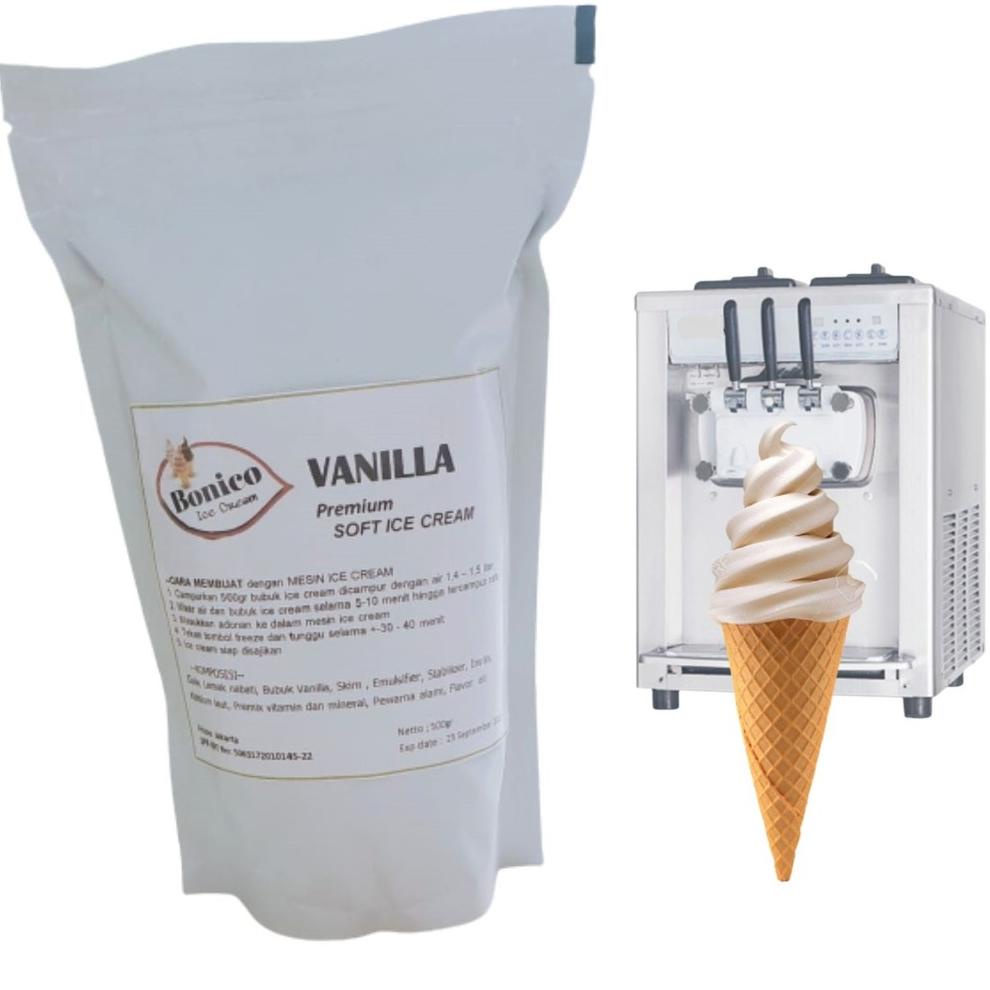 

㊫ BONICO VANILLA SOFT ICE CREAM POWDER 500gr PREMIUM RESTO bubuk es krim mesin VANILA cone frizco HOT SALES 3492 ❅