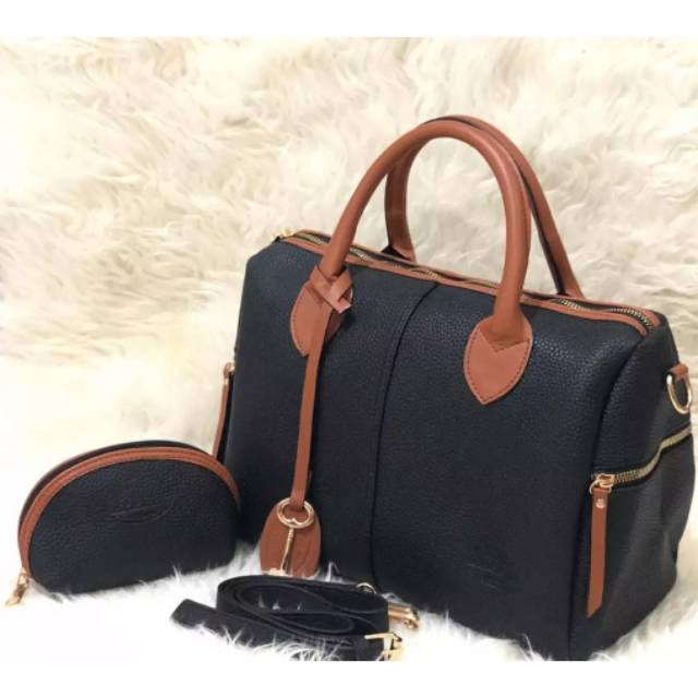 TAS JINJING WANITA FSL SPEEDY KULIT JERUK FREE DOMPET KECIL