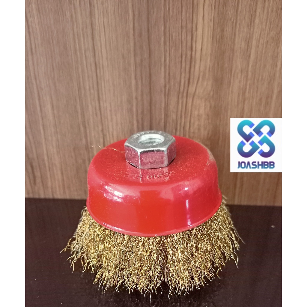 Sikat Kawat Mangkok KING 3'' Kuning / Cup Brush Gerinda