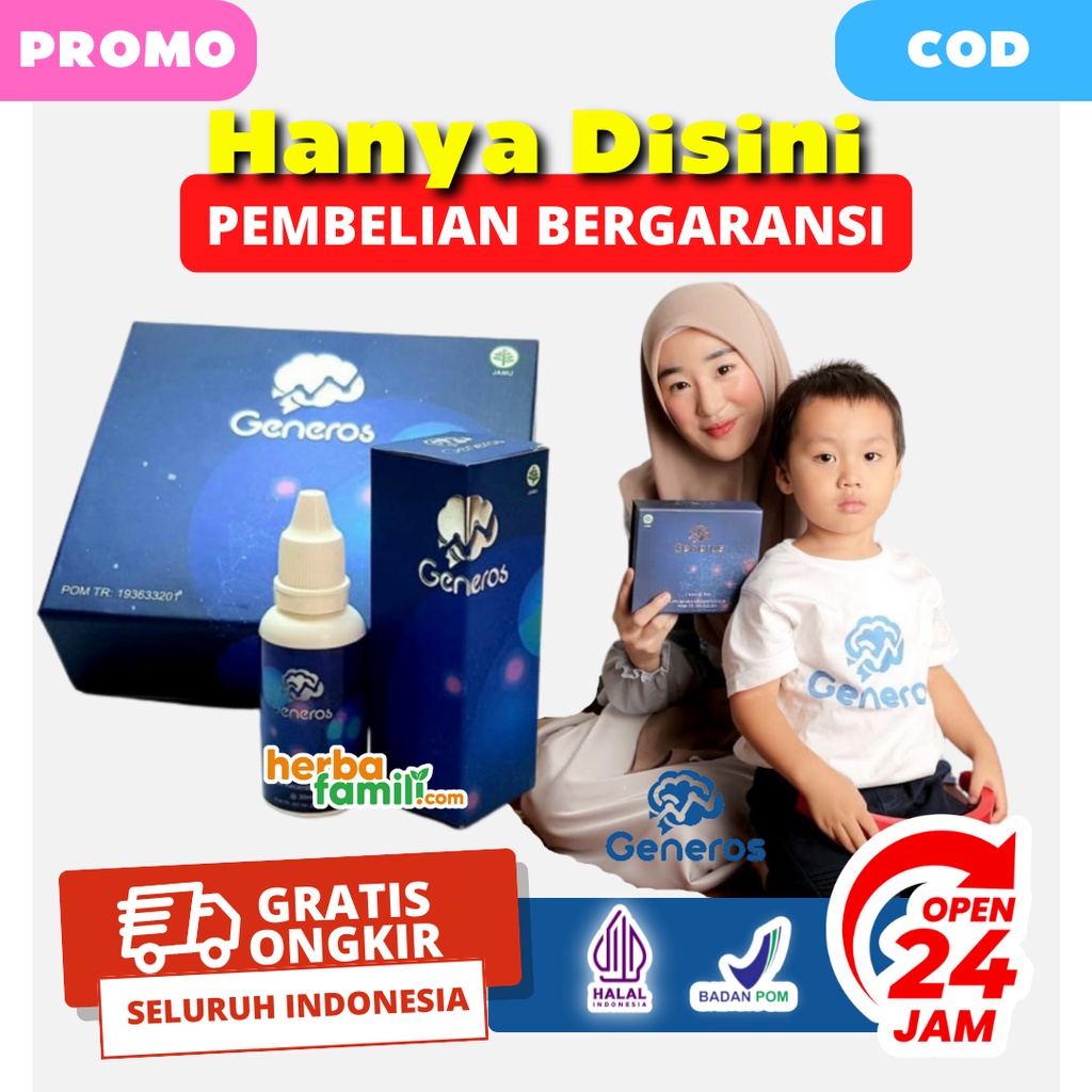 GENEROS 100% ORIGINAL | Vitamin Nutrisi Otak Anak Speech Delay Ori Telat Bicara Ampuh Menutrisi Otak Anak Secara Alami Tanpa Efek Samping Mencerdaskan Anak GENEROS