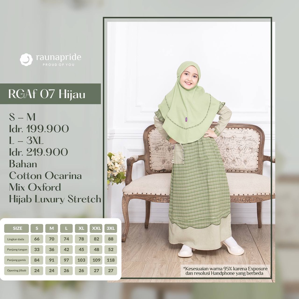 Rauna Sarimbit Keluarga / SR-07 Hijau / Fashion Muslim