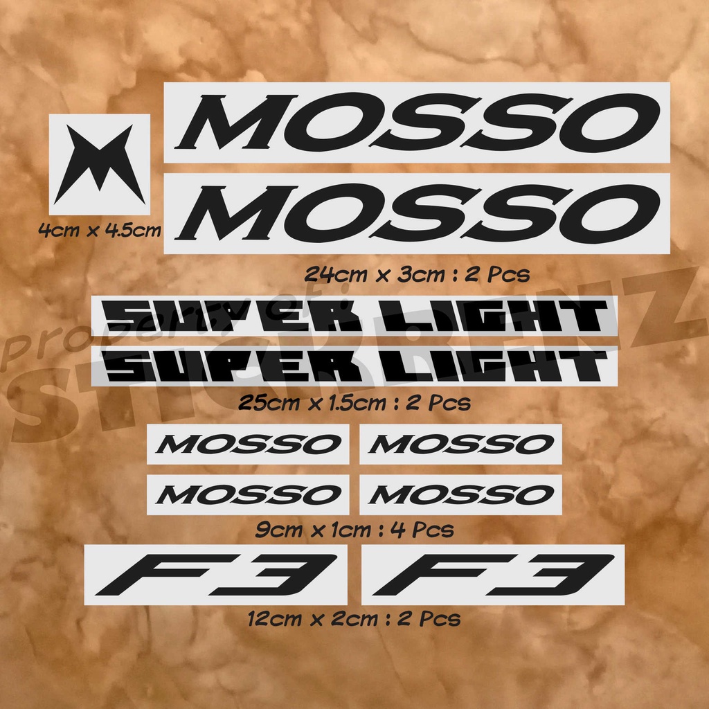 Cutting Sticker Stiker Frame Sepeda Roadbike MTB Mosso 02 Custom
