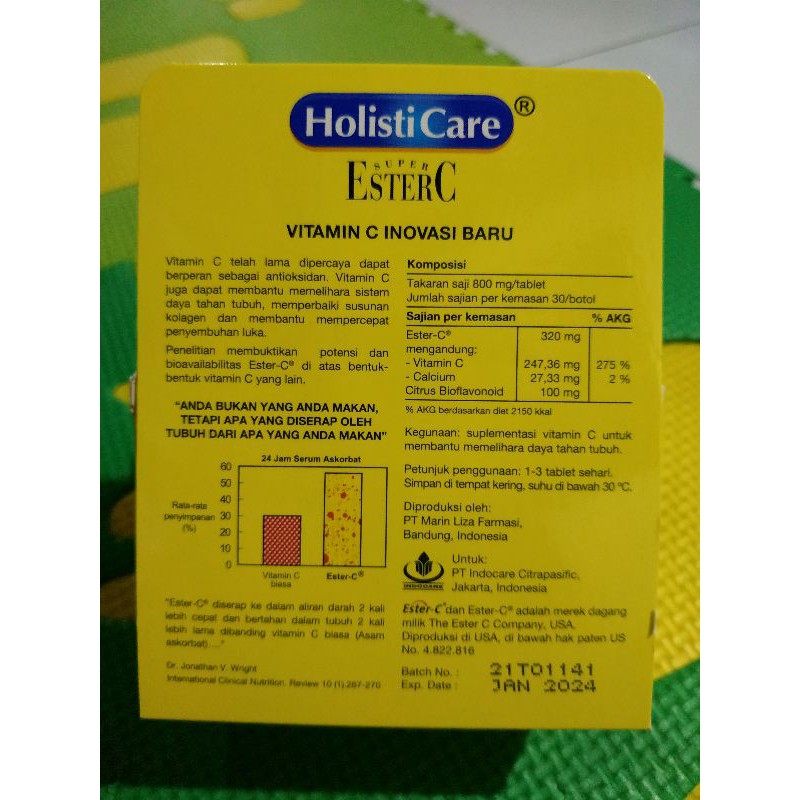 Ester C Holisticare 30 tablet exp sept 2024