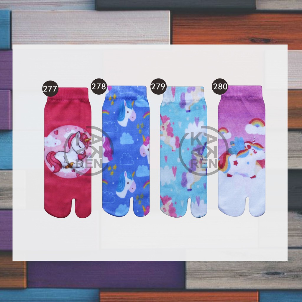Kaos Kaki Jempol Anak Printing Karakter Unicorn O