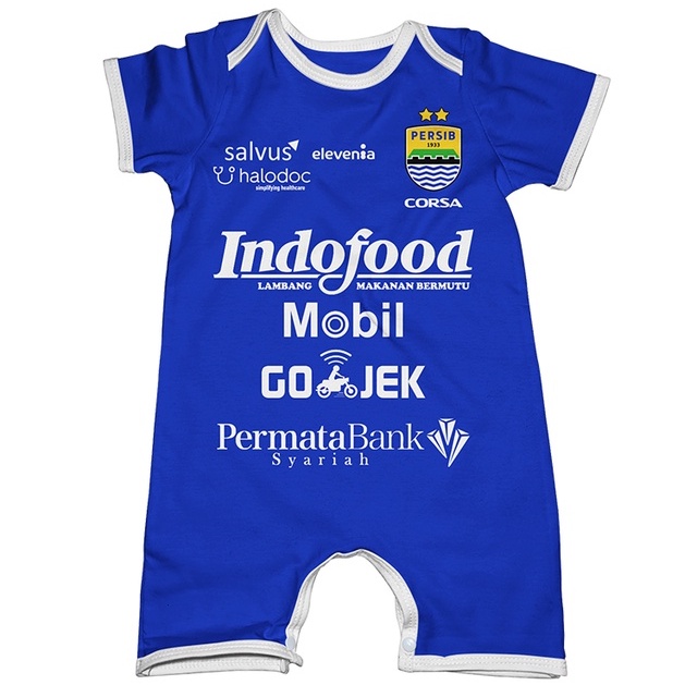 Baju Bola Bayi / Persib Bandung [BISA CUSTOM NAMA] / Jumper Bayi Laki-Laki / Romper Bola Persib Band