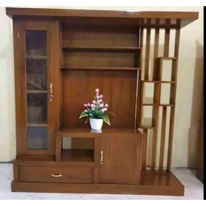 sekat ruangan kayu jati/pembatas ruangan/partisii kayu jati