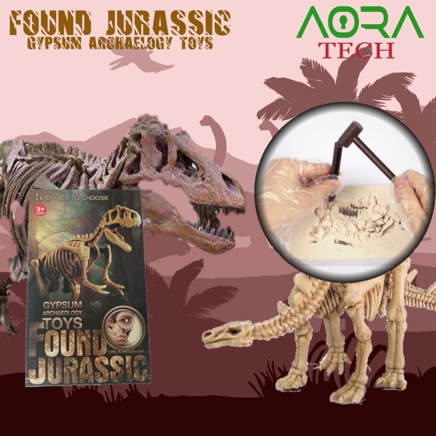 Mainan Edukasi Anak Dinosaur Fossil | Edukasi Arkeologi Dino Fosil | Gypsum Archaeology Toys