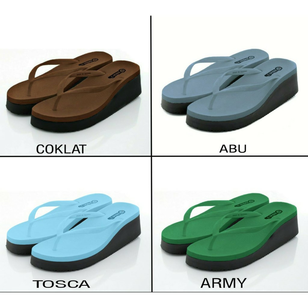 Sandal Wedges Jepit Tali Kombinasi