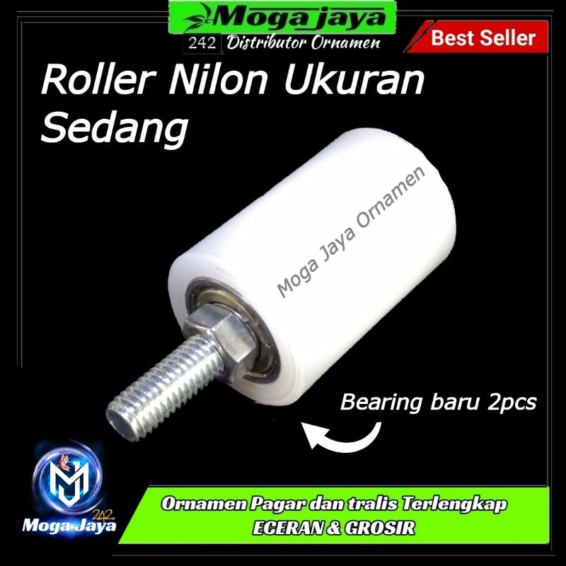 roda roller nilon ukuran SEDANG penuntun pintu gerbang