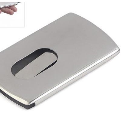 

▼ Card Holder Tempat Kartu Nama Stainless slide - Perak ★