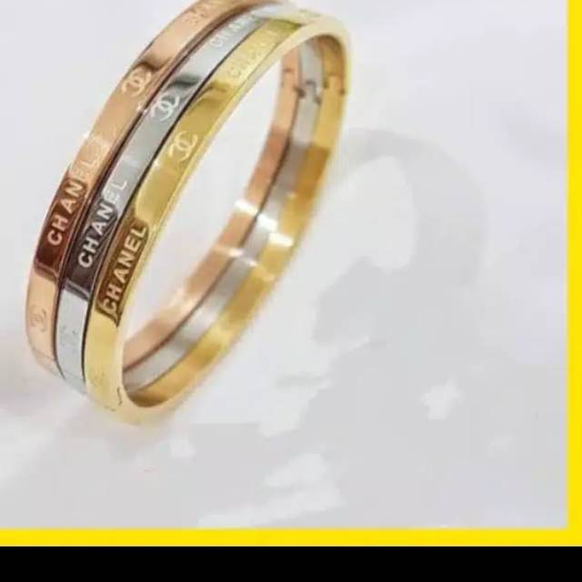 Gelang bangle korea premium asli titanium anti karat GBT-30