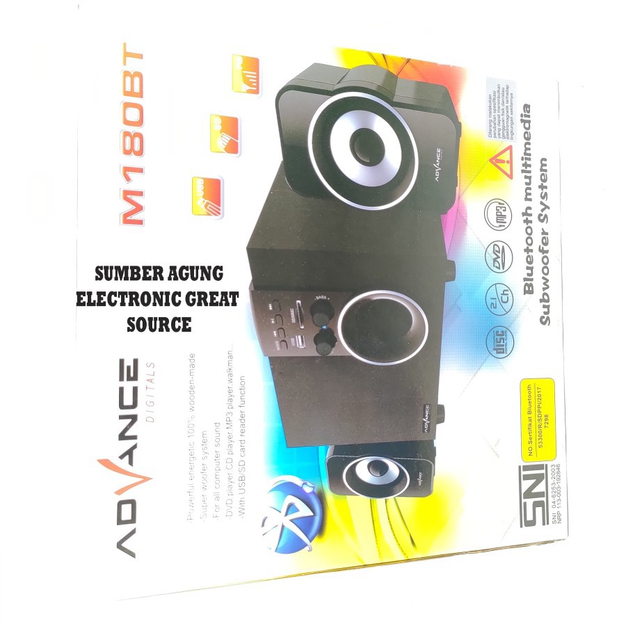 Advance M180BT Speaker Bluetooth Multimedia Subwoofer System M180 SNI