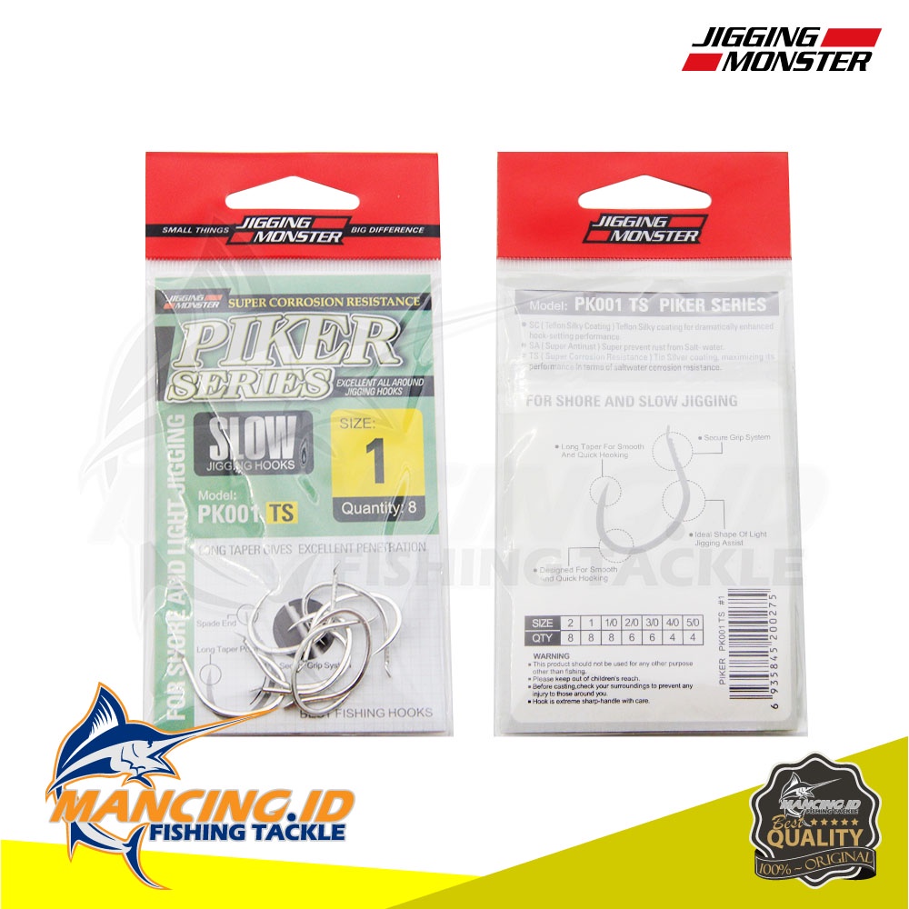 Jigging Monster Gladiator Jigging Hook PK001-TS Kail Pancing Laut