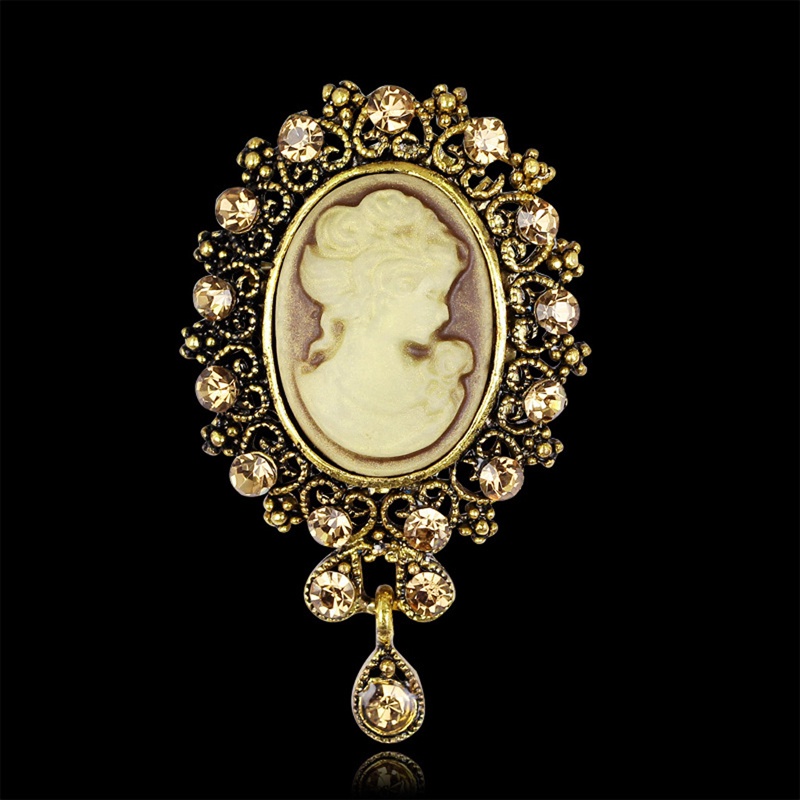 SIY  Lady Vintage Cameo Victorian Style Wedding Party Women Pendant Brooch Pin