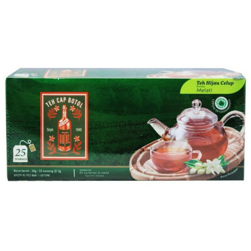 Teh Cap Botol Hijau Celup Aroma Jasmine 25 tea bag