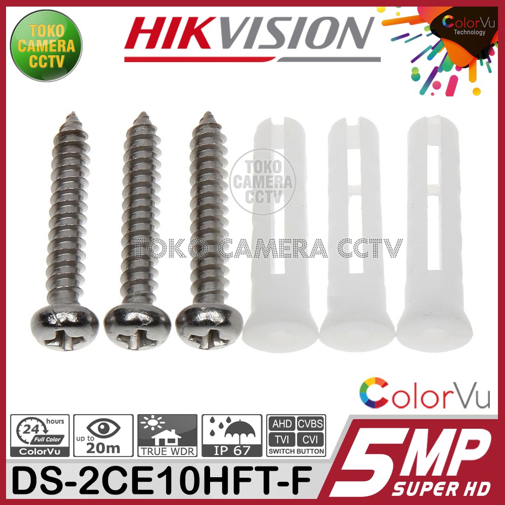 KAMERA CCTV OUTDOOR 5MP COLORVU HIKVISION DS-2CE10HFT-F