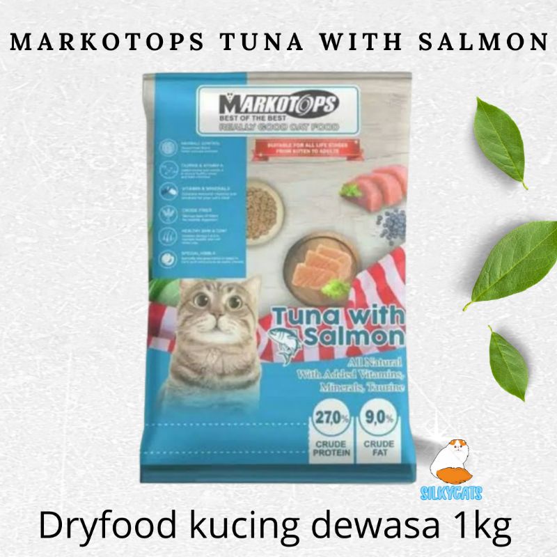 markotops tuna &amp; salmon 1kg. makanan kucing markotop 1 kg